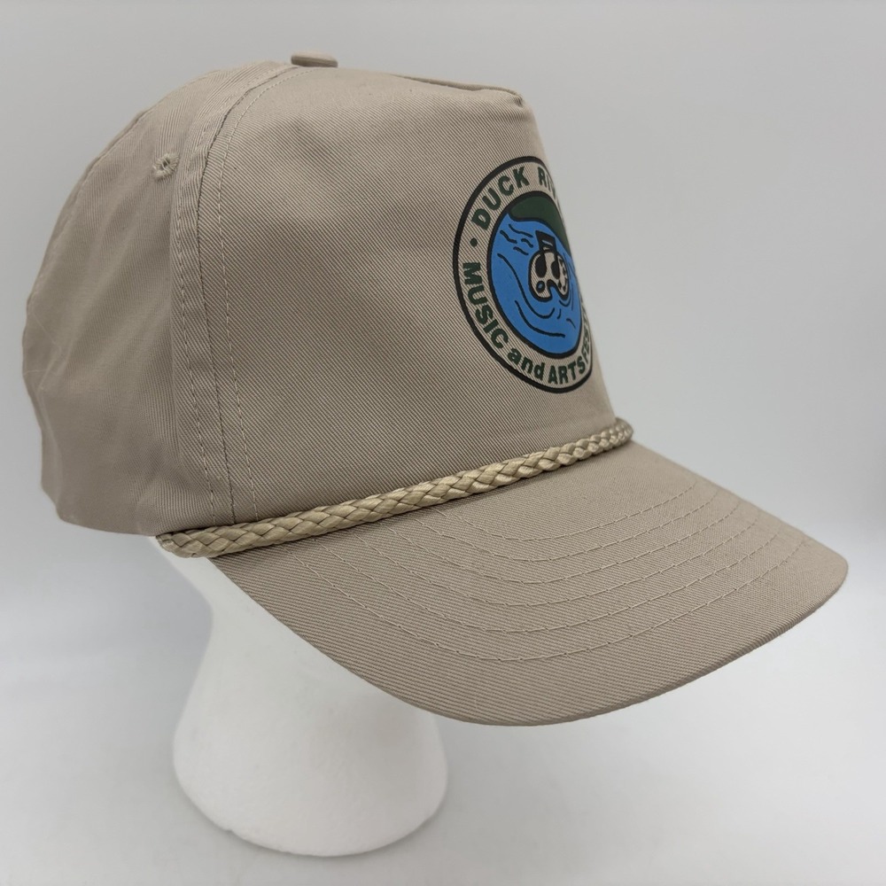 Vintage NOS Duck River Music & Arts Rope Cap Hat Tan Country Music Tennessee